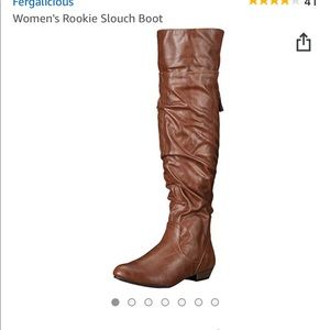 Fergalicious Rookie Cognac knee high boots sz 8